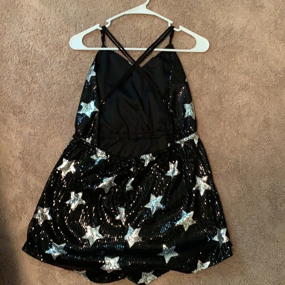 Lulus Black And Silver Sequence Stars Romper - Picture 2 of 7